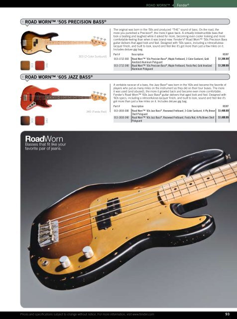 2010 price list - Fender