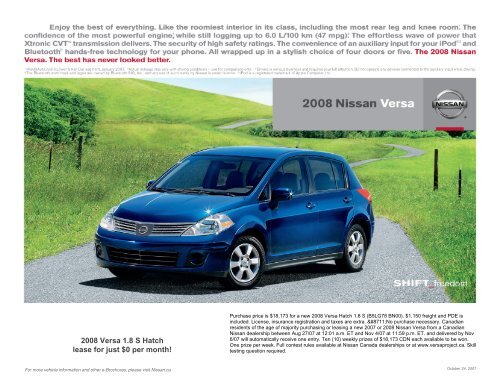 2008 Nissan Versa Brochure - Jeff Young Design
