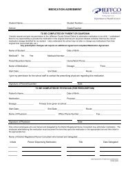 Medication Agreement Form - JEFFCO Public Schools