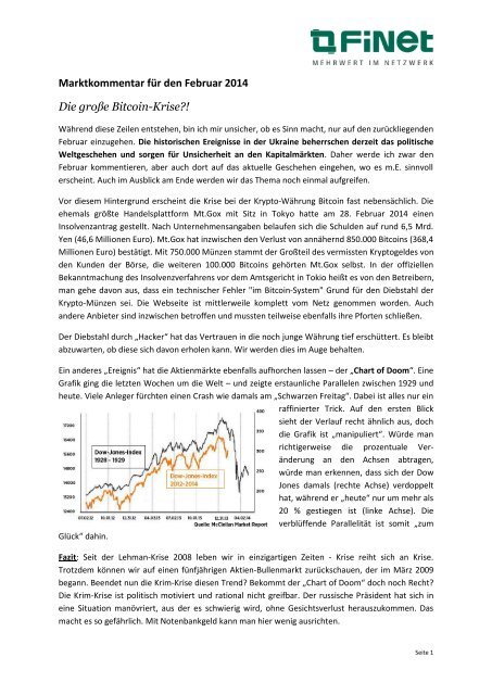 Marktkommentar für den Februar 2014 Die große Bitcoin-Krise?!