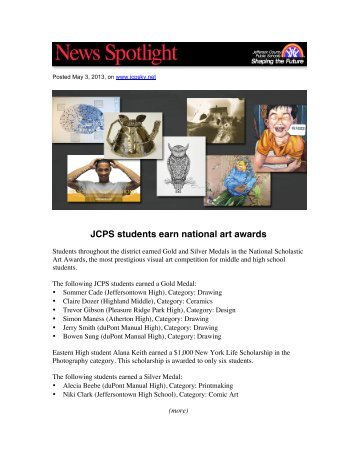 JCPS students earn national art awards