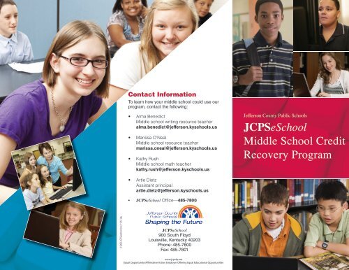 Middle School Brochure for JCPS Schools - PDF - Jefferson County ...