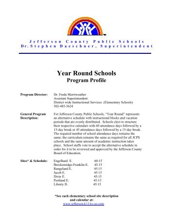 Year Round Schools - Jefferson County Public Schools