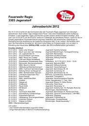 Feuerwehr Regio 3303 Jegenstorf Jahresbericht 2012