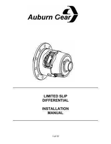 limited slip differential installation