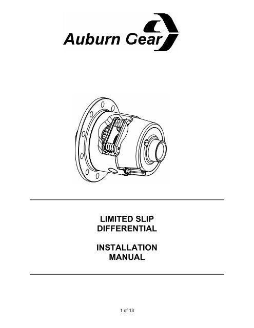 limited slip differential installation