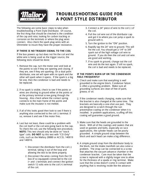 Mallory Hyfire 6Al Wiring Diagram - Mallory Ignition Mallory HYFIRE 6A