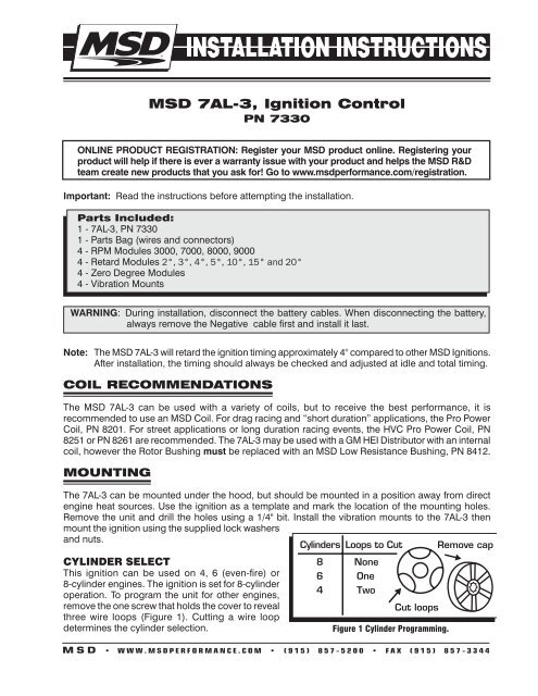 Msd 7al 3 Ignition Control, Msd 7al 3 Wiring Diagram