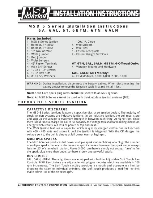 Msd 6Al Wiring Diagram Hei : Chevy Hei Mallory Wiring Diagram Msd