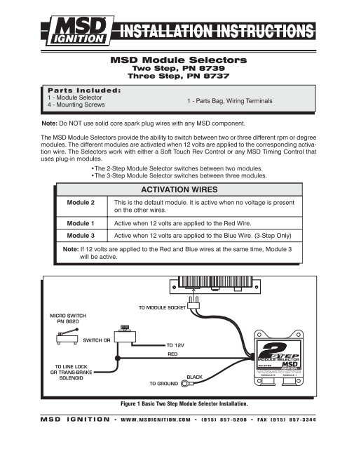 Msd 8737 Rpm Module Selector, Msd 2 Step Mustang Wiring Diagram