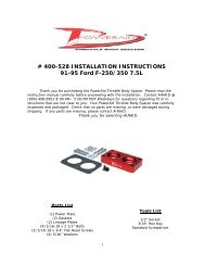 Airaid 400-528 Throttle Body Spacer Installation Instructions - Jegs