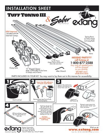 Extang 14755 Tonneau Cover Installation Instructions - Jegs