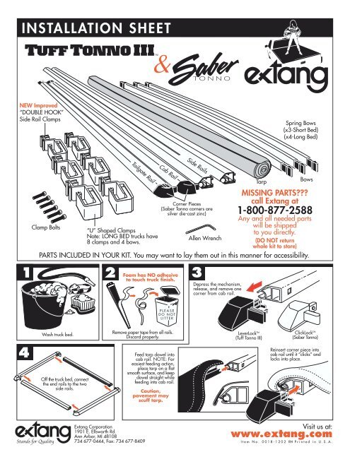 Extang 14755 Tonneau Cover Installation Instructions - Jegs