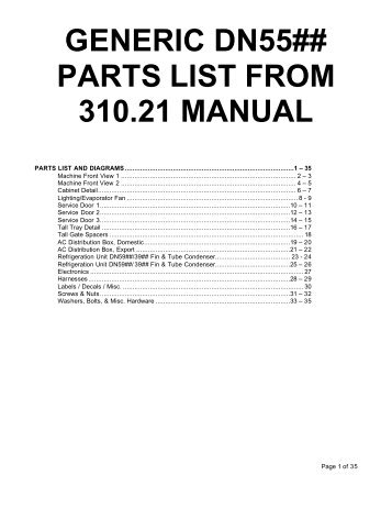Generic BevMax Parts Listing - Jemphrey