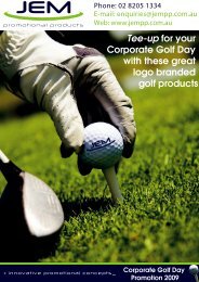 JEM Promotional Products Corporate Golf Day Products Promotion