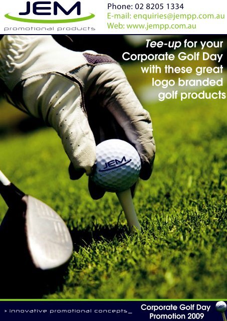 JEM Promotional Products Corporate Golf Day Products Promotion
