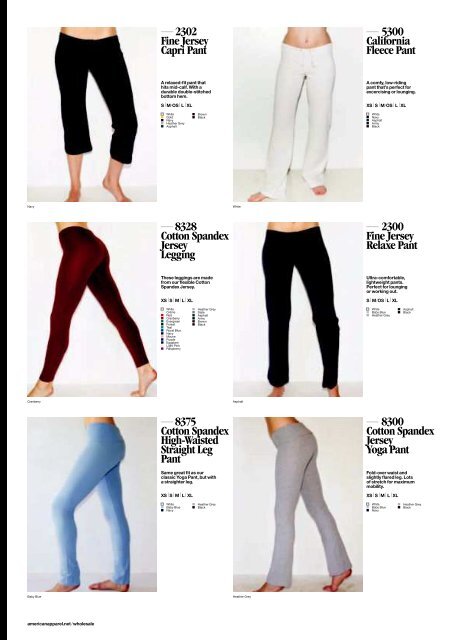 American Apparel clothing wholesale catalogue - JEM Promotional ...