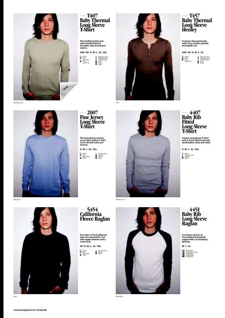 American Apparel clothing wholesale catalogue - JEM Promotional ...