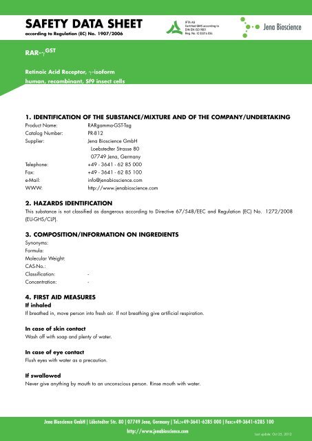 PR-812 MSDS - Jena Bioscience