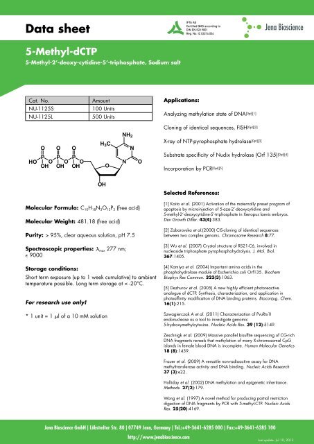 Data sheet - Jena Bioscience