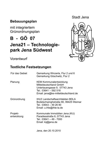 B - GÖ 07 Jena21 – Technologie- park Jena Südwest