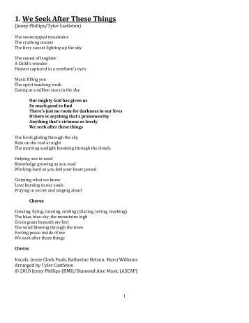 âWe Believeâ lyrics (PDF) - Jenny Phillips