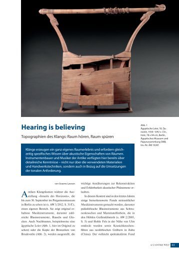 Antike Welt. Zeitschrift für Archäologie und Kulturgeschichte 4/2012 ...