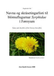 complete list with faroese hoverfly names - Jens-Kjeld Jensen