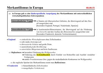 Merkantilismus in Europa - Jens Peter Kutz