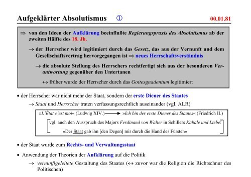 Aufgeklärter Absolutismus ① - Jens Peter Kutz