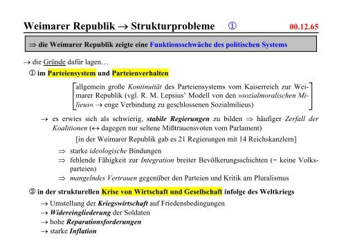 Weimarer Republik → Strukturprobleme - Jens Peter Kutz