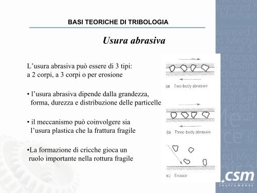 TEST TRIBOLOGICI - CSM Instruments