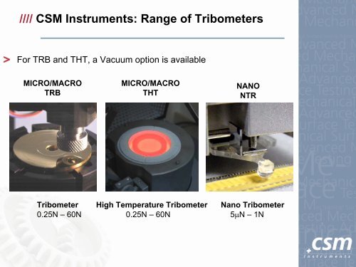 TEST TRIBOLOGICI - CSM Instruments