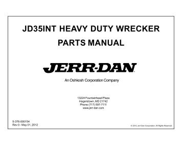 JD35INT HEAVY DUTY WRECKER PARTS MANUAL - Jerr-Dan