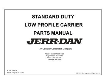 standard duty low profile carrier parts manual - Jerr-Dan