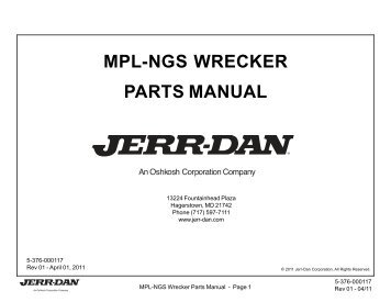 MPL-NGS WRECKER PARTS MANUAL - Jerr-Dan