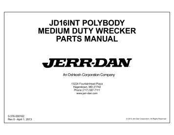 JD16INT POLYBODY MEDIUM DUTY WRECKER PARTS ... - Jerr-Dan