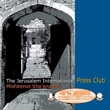 Press Club Brochure - Jerusalem Foundation