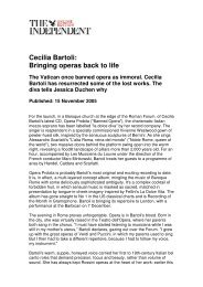 Cecilia Bartoli: Bringing operas back to life The ... - Jessica Duchen