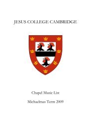 Michaelmas Term - Jesus College