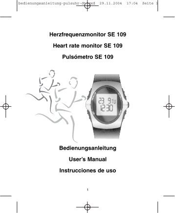 Herzfrequenzmonitor SE 109 Heart rate monitor SE 109 PulsÃ³metro ...