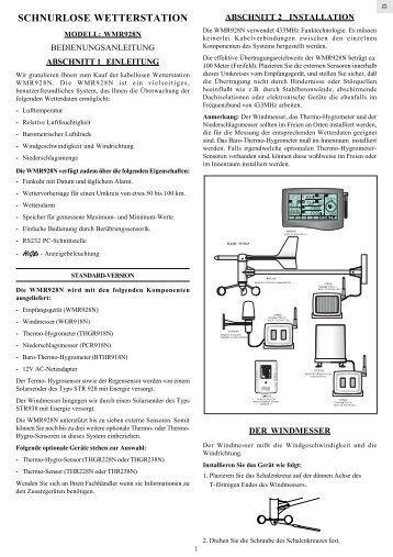 WMR928N Schnurlose Wetterstation