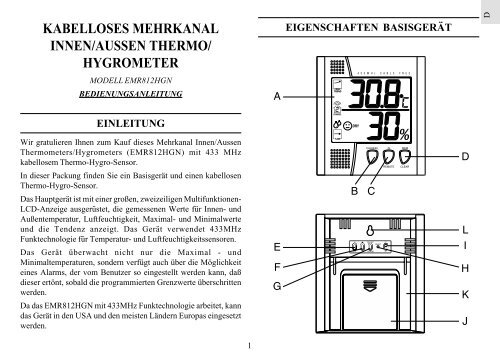 EMR812HGN Kabelloses Thermometer