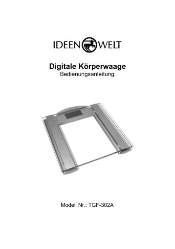 Digitale KÃ¶rperfettwaage TGF 302A - JET GmbH