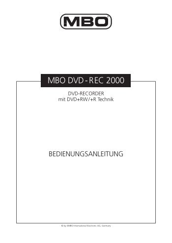 MBO DVD-REC 2000 - JET GmbH