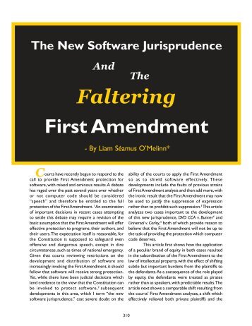 Faltering First Amendment - JETLaw: Vanderbilt Journal of ...