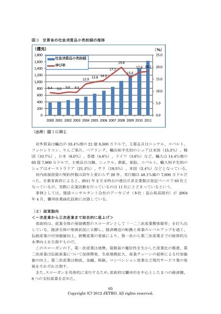 中国の新興内陸地域 （ネクストフロンティア） 事業環境調査報告書 - JETRO