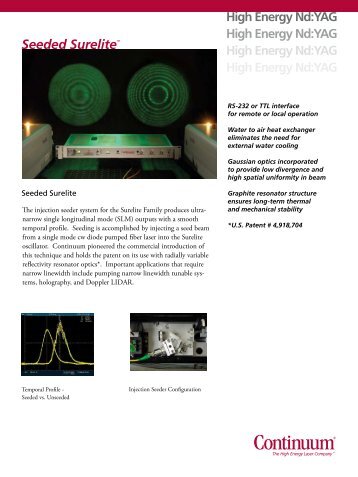 Seeded Surelite - Continuum Lasers