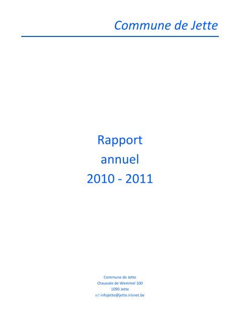 Le rapport annuel - Jette