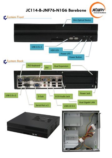 JC114-B-JNF76-N1G6 Barebone - Jetway Computer